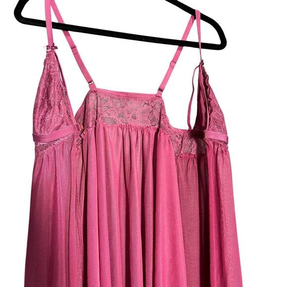 Women’s Babydoll Lace Front Clasp Mauve Lingerie Size Large Intimates Sexy - Picture 5 of 7